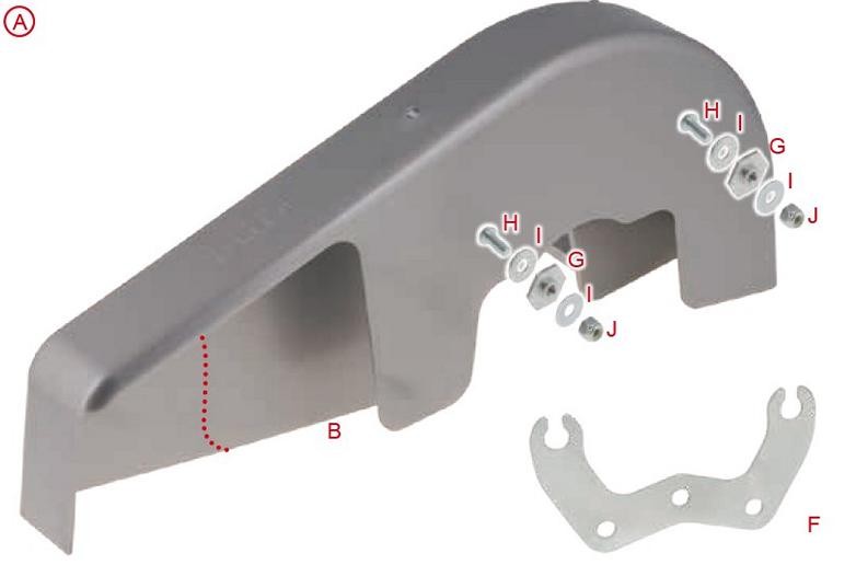 Geschlossener Kettenschutz mit Halter