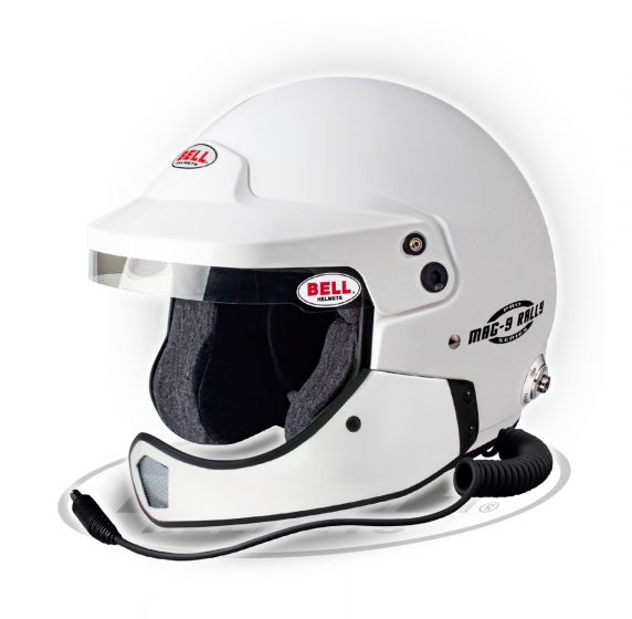 Helm Bell, Modell MAG9 Rally HCB, weiss, mit Hans-Clip